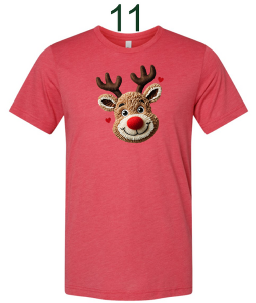 Christmas Tshirt with Faux Yarn Designs