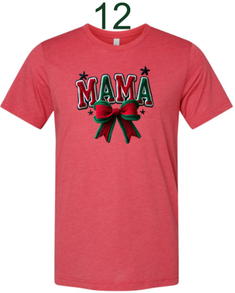 Christmas Tshirt with Faux Yarn Designs