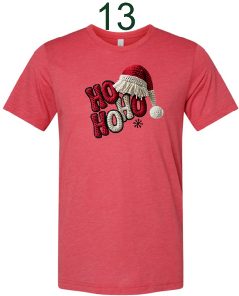 Christmas Tshirt with Faux Yarn Designs