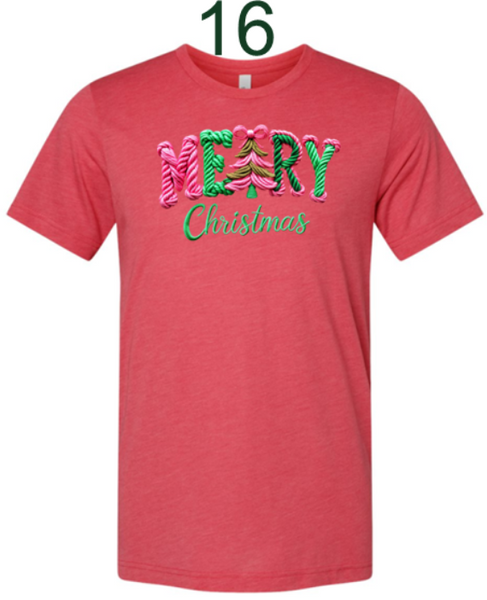 Christmas Tshirt with Faux Yarn Designs