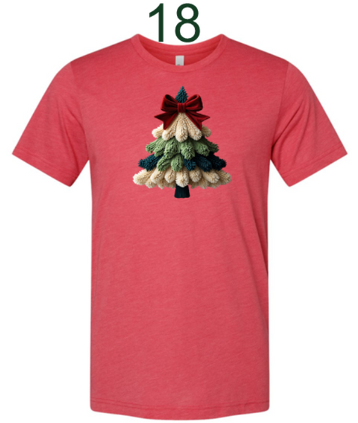 Christmas Tshirt with Faux Yarn Designs