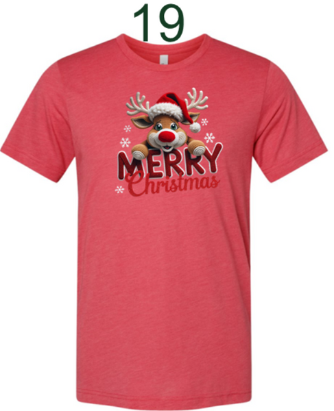 Christmas Tshirt with Faux Yarn Designs