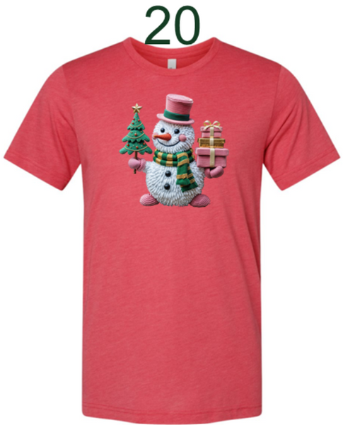 Christmas Tshirt with Faux Yarn Designs
