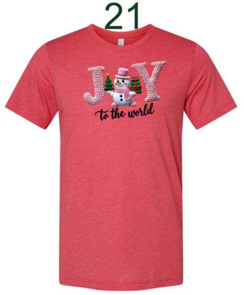 Christmas Tshirt with Faux Yarn Designs