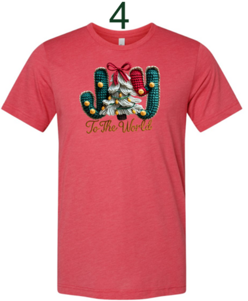 Christmas Tshirt with Faux Yarn Designs