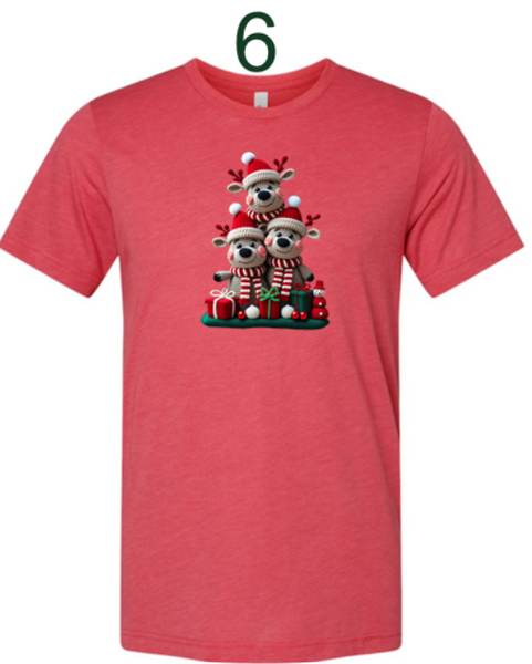Christmas Tshirt with Faux Yarn Designs