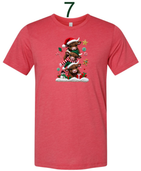 Christmas Tshirt with Faux Yarn Designs