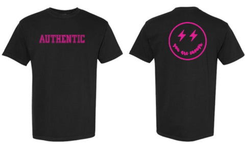 Black Authentic Hot Pink Tshirt