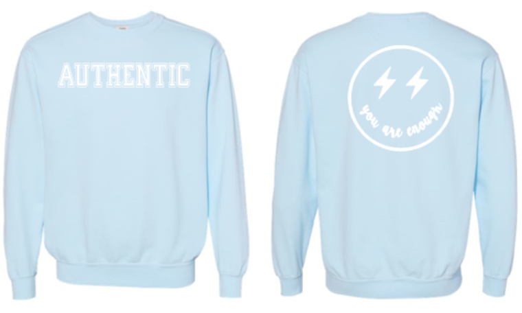 Chambray Authentic Sweatshirt W/White