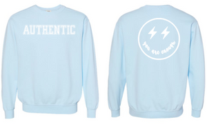 Chambray Authentic Sweatshirt W/White