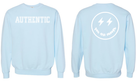Chambray Authentic Sweatshirt W/White