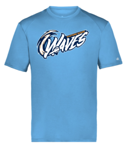 WAVES COLUMBIA BLUE DRI FIT TEE
